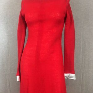 Mollie Parnis At Home  Wmns Red Knit dress k092